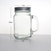 Mason Jar with Straw, Handle & Yellow Lid, Clear Glass Drinking Jar for Milkshakes, Mojito, Cocktail, Party Beverages 400ml